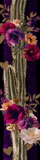 Free cactus bookmark featuring rich colors with cactus and flowers